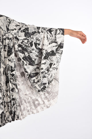 Unstructured Accordion Tie Neck Shirt-Dress