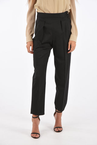 Pantaloni a Vita Alta con Doppia Pince 