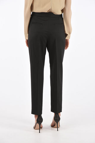 Pantaloni a Vita Alta con Doppia Pince 