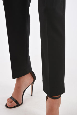 Pantaloni a Vita Alta con Doppia Pince 