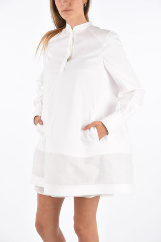 LE BLANC Mini Tunica con Tasche a Filo