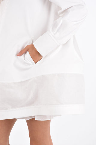 LE BLANC Mini Tunica con Tasche a Filo