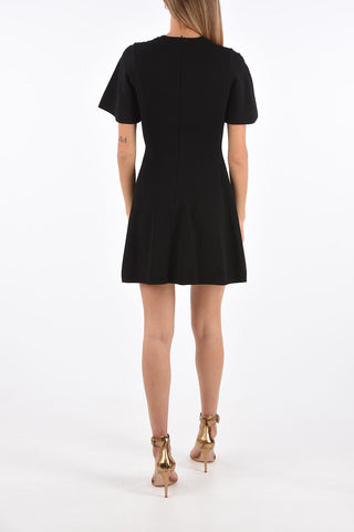 GARAVANI Mini Dress con Scollo in Pizzo Macramé