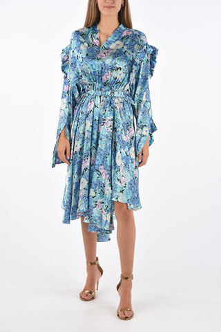 Belted Asymmetrical Ruffle Dress