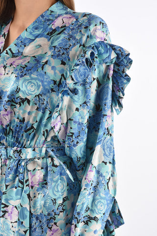 Belted Asymmetrical Ruffle Dress