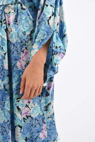 Belted Asymmetrical Ruffle Dress