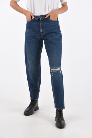 Frayed Hem Straight Fit Jeans