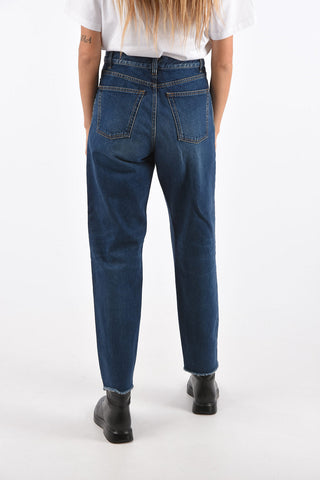 Frayed Hem Straight Fit Jeans