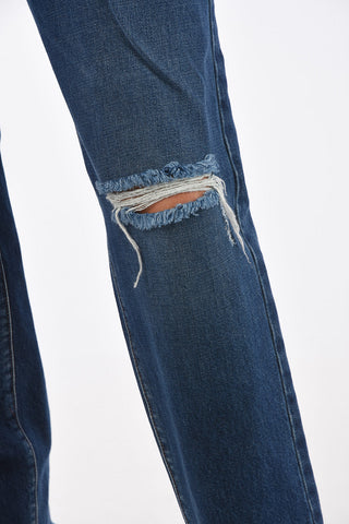 Frayed Hem Straight Fit Jeans