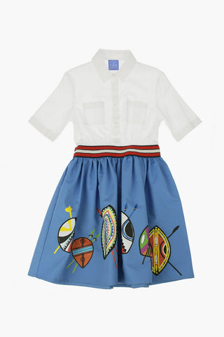 Dress with Printed Skirt
