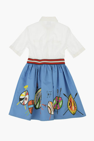 Dress with Printed Skirt