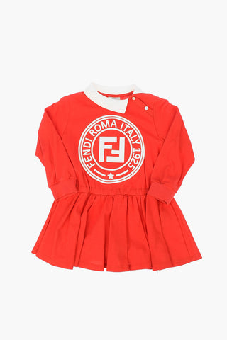 Logo Printed Long Sleeves Dress