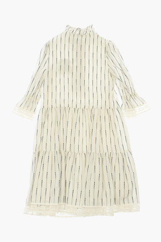 Vestito a Righe con Pizzo