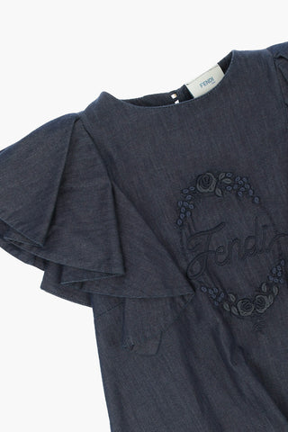 Embroidered Frilled Dress