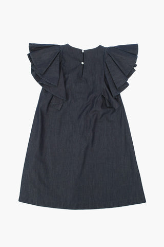 Embroidered Frilled Dress