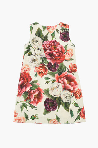 Vestito in Cotone e Seta a Fiori
