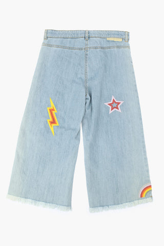 Embroidered Wide Leg Jeans