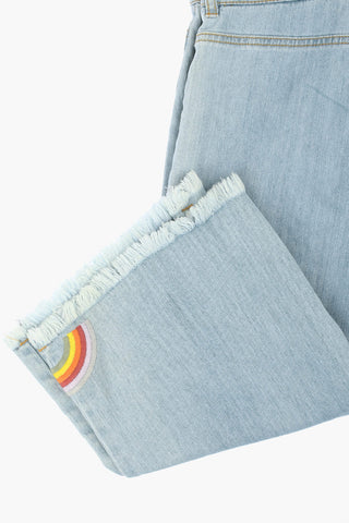 Embroidered Wide Leg Jeans