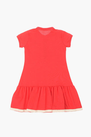 Vestito in cotone stretch con gonna a balze