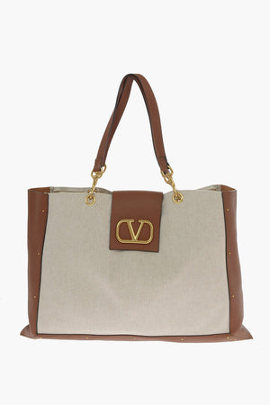 GARAVANI Canvas Tote bag with Leather Details