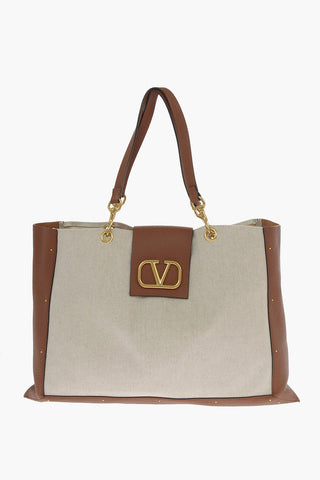 GARAVANI Canvas Tote bag with Leather Details