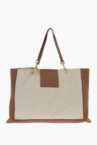 GARAVANI Canvas Tote bag with Leather Details