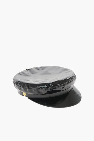 TOUKITSOU Lacquered Leather GREEK FISHERMAN Baker Boy Cap