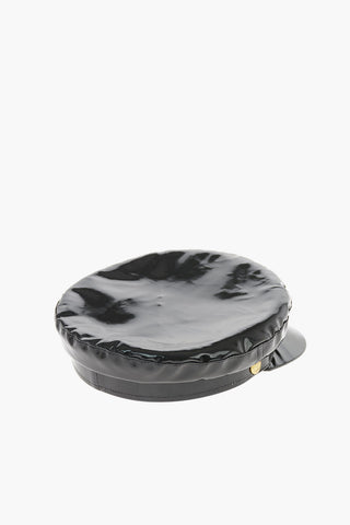 TOUKITSOU Lacquered Leather GREEK FISHERMAN Baker Boy Cap