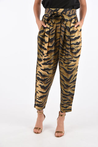 Pantaloni Plissettati con Cintura 