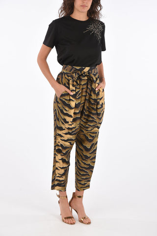 Pantaloni Plissettati con Cintura 