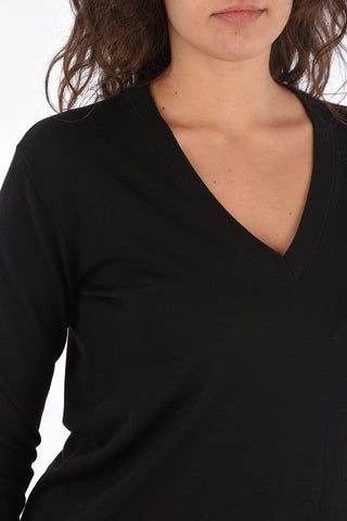 Maglia Collo a V con Bottoni Gioiello