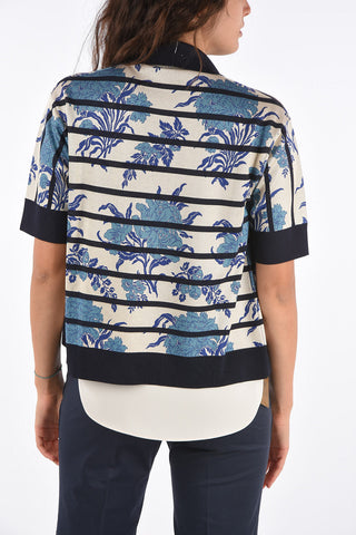 Cardigan Floreale con Maniche a ¾