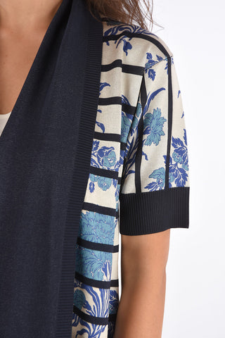 Cardigan Floreale con Maniche a ¾
