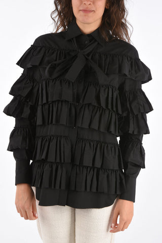 GARAVANI Flounced Spread Collar Blouse