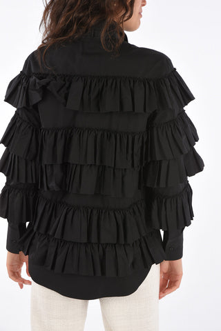 GARAVANI Flounced Spread Collar Blouse