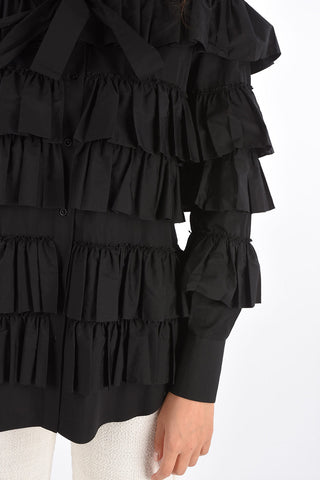 GARAVANI Flounced Spread Collar Blouse