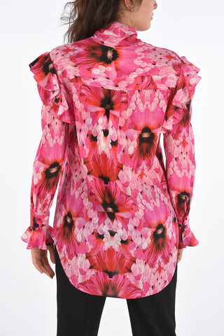 Draped Tie Neck Collar Blouse
