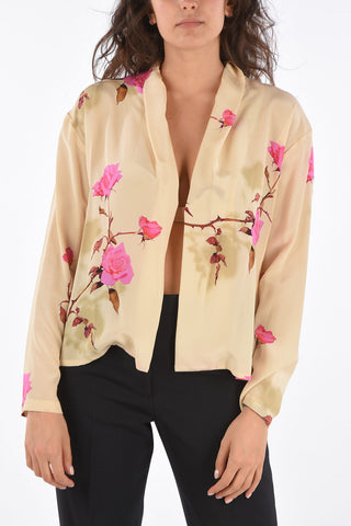 Printed Silk Opened Blouse