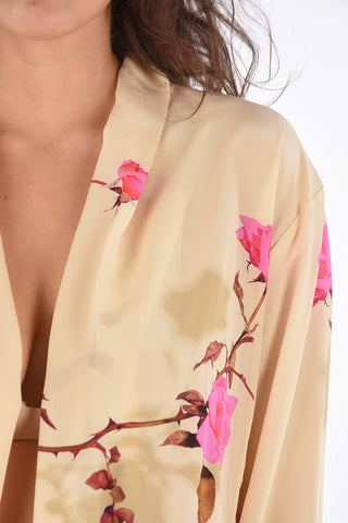 Printed Silk Opened Blouse