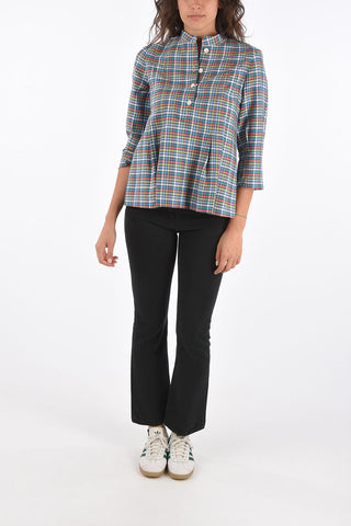 Tartan LIADY Peplo Blouse