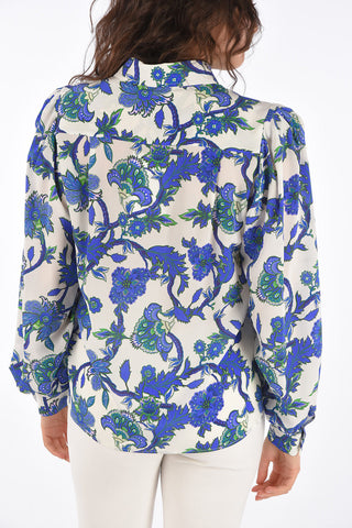 Camicia in Seta  Stampa Floreale con Catena