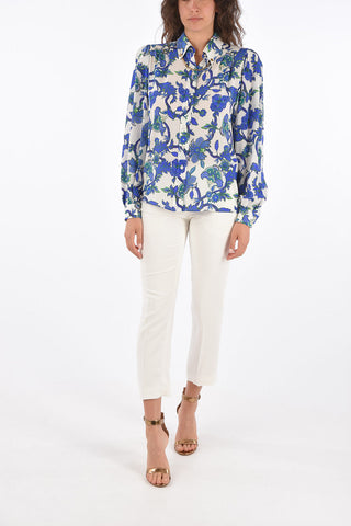 Camicia in Seta  Stampa Floreale con Catena