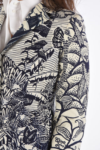 Printed Jetted Pocket Blazer