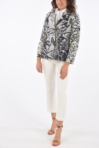 Printed Jetted Pocket Blazer