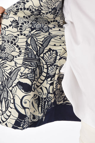 Printed Jetted Pocket Blazer