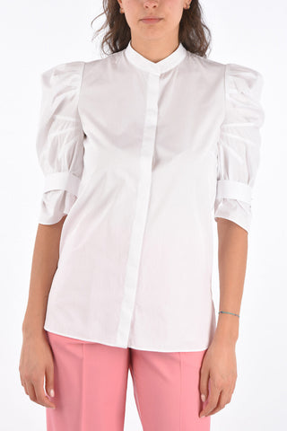 Asymmetrical Pouf Sleeve Shirt
