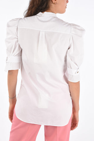 Asymmetrical Pouf Sleeve Shirt