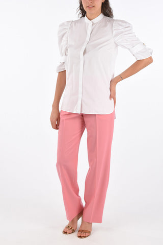 Asymmetrical Pouf Sleeve Shirt
