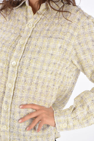 Cecked Boucle Cardigan