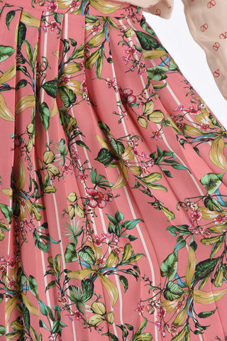 Printed Accordion Skirt